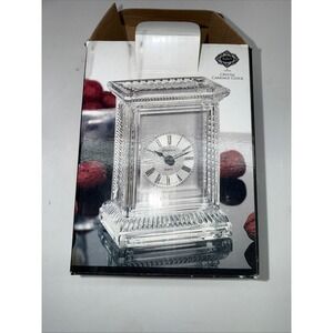 Shannon Crystal by Godinger Carriage Clock Lead Crystal Quartz Desk Mantle Clock